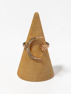 Moon Star Rose Gold Adjustable Ring
